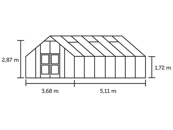 Теплица Juliana Gardener Anthracite, ширина 3,68 метра